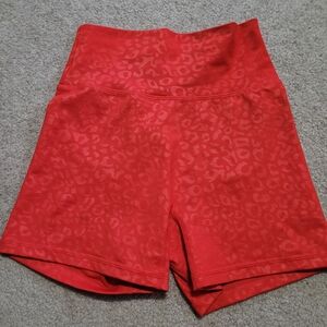 BuffBunny Legacy 4 Inch Red Leopard Athletic Shorts